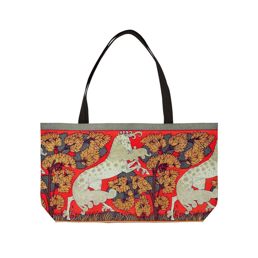 Weekender Tote Bag — Floral Unicorn Pattern Travel Tote