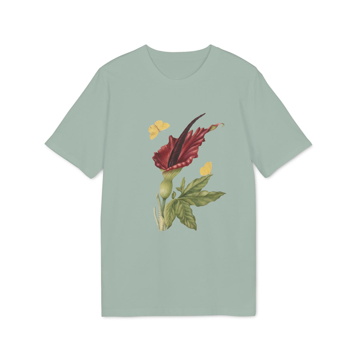 Wearable Botanicals - Maroon Arum Lily Botanical Illustration T-shirt