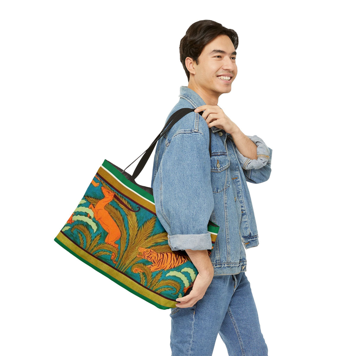 Weekender Tote Bag - Tiger chasing deer pattern