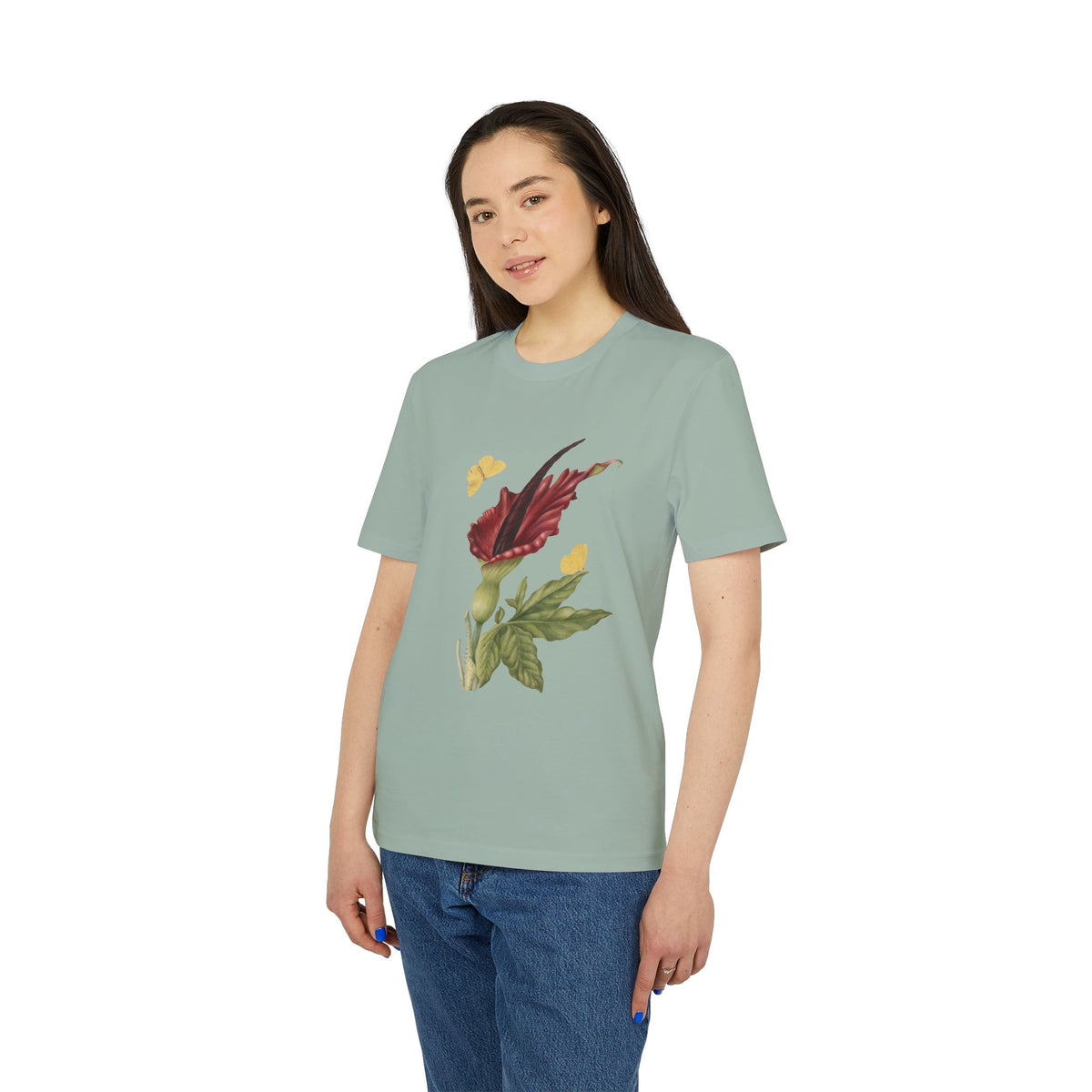 Wearable Botanicals - Maroon Arum Lily Botanical Illustration T-shirt