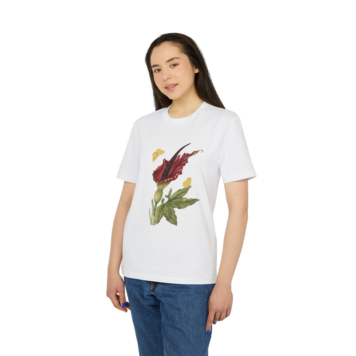 Wearable Botanicals - Maroon Arum Lily Botanical Illustration T-shirt