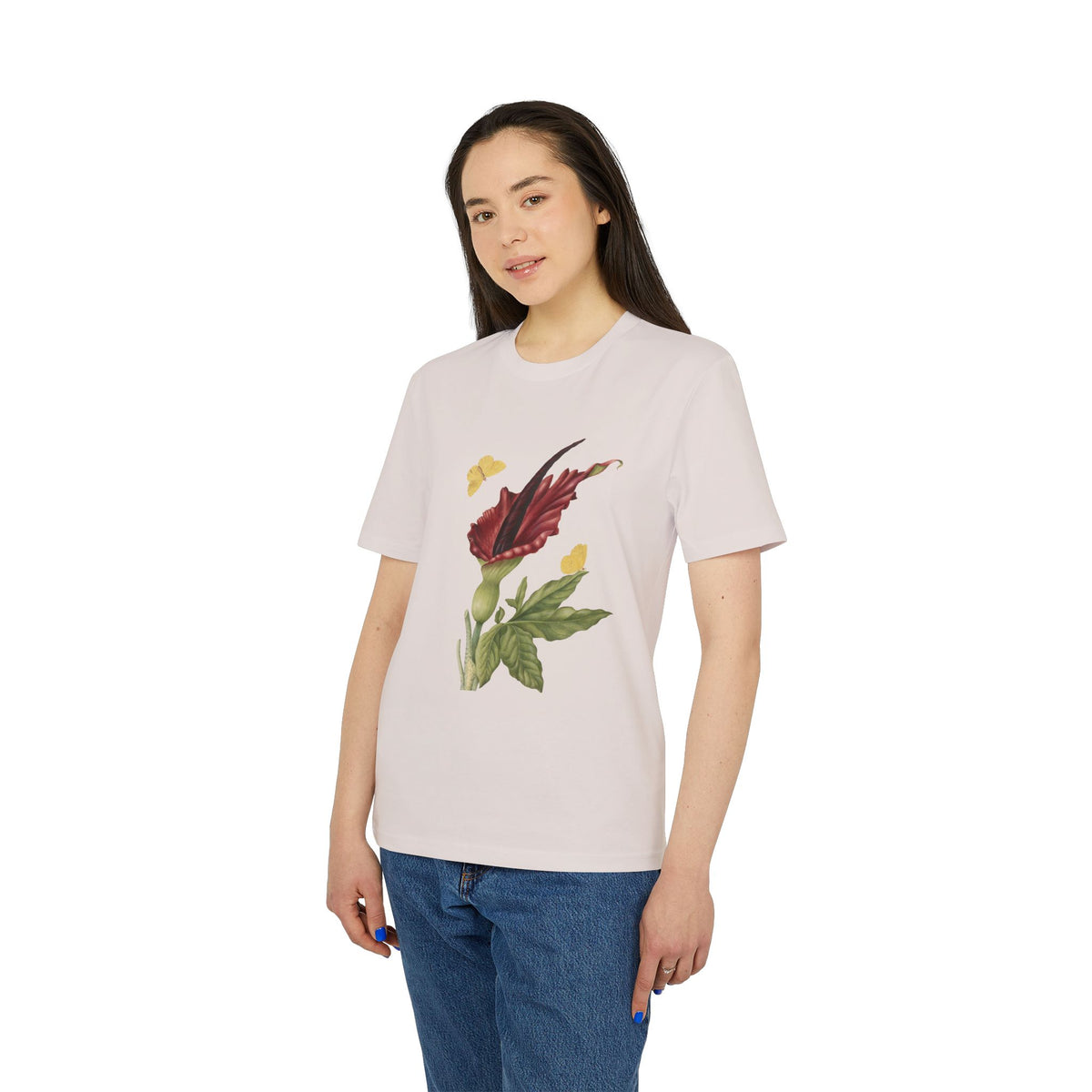 Wearable Botanicals - Maroon Arum Lily Botanical Illustration T-shirt