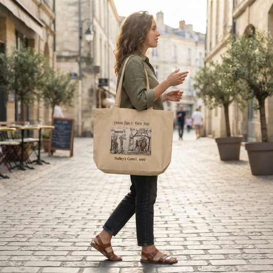 Vintage Halley’s Comet 1066 Tote | Medieval Bayeux Tapestry Illustration