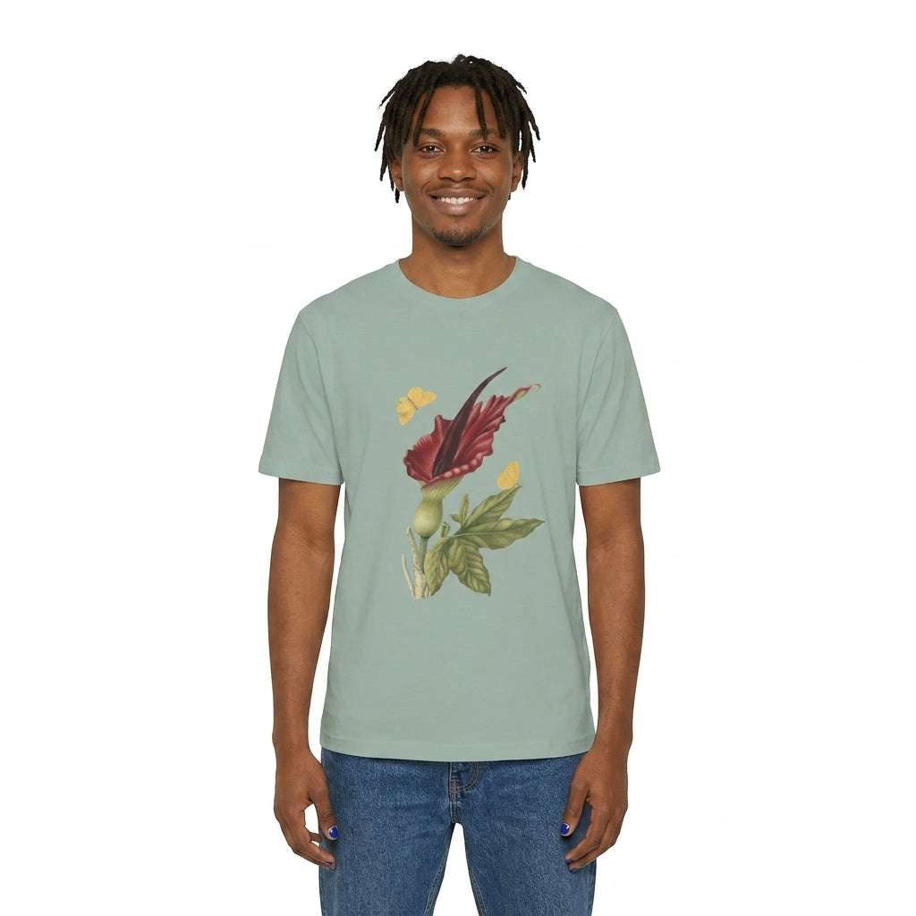 Wearable Botanicals - Maroon Arum Lily Botanical Illustration T-shirt