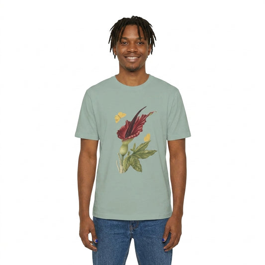Wearable Botanicals - Maroon Arum Lily Botanical Illustration T-shirt
